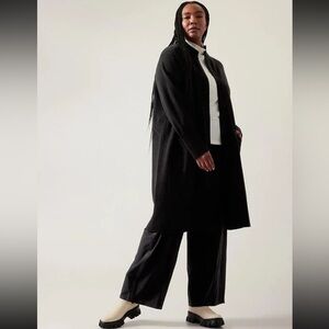 Athleta Black Merino Wool Long Cardigan Medium